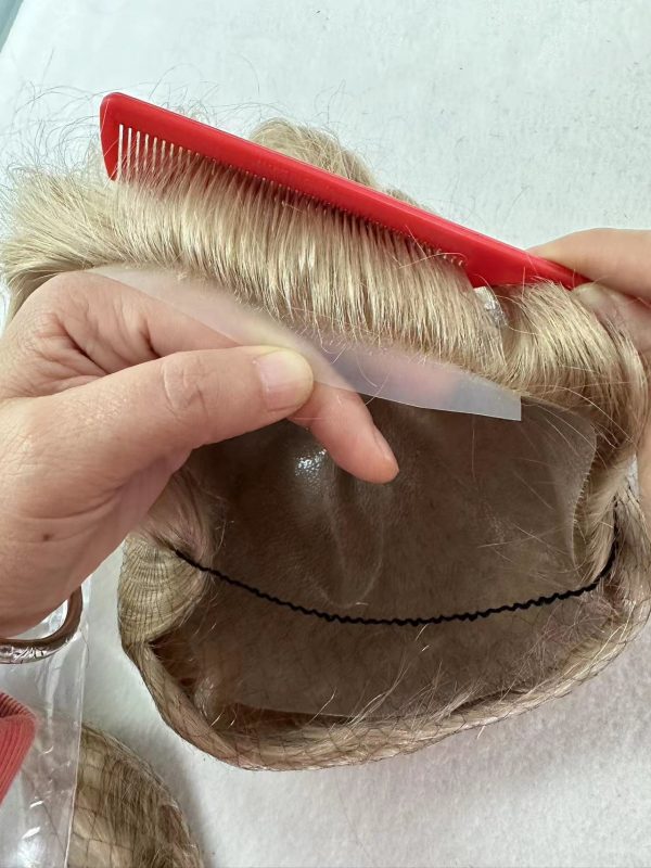 Thin PU skin #22r 100%human hair toupee for man - Image 2