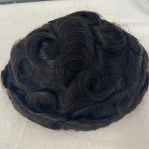 Swiss Lace front,mono center 4"x4", Poilskin in perimeter,formated into 2 layers #1B