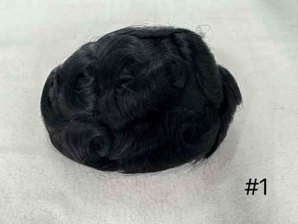 Thin PU skin #1 100%human hair toupee for man