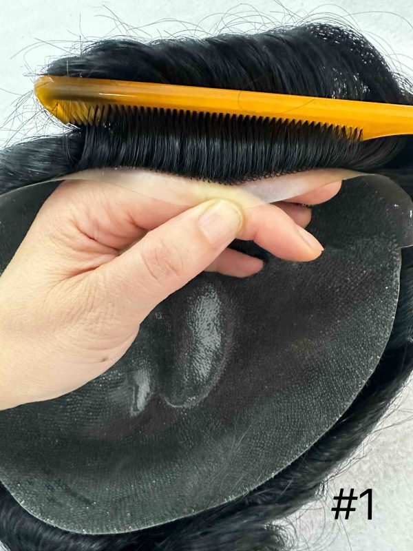 Thin PU skin #1 100%human hair toupee for man - Image 3