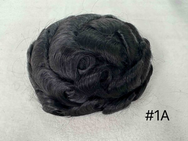 Thin PU skin #1A 100%human hair toupee for man