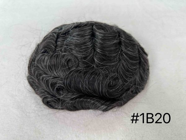 Thin PU skin #1B20 100%human hair toupee for man