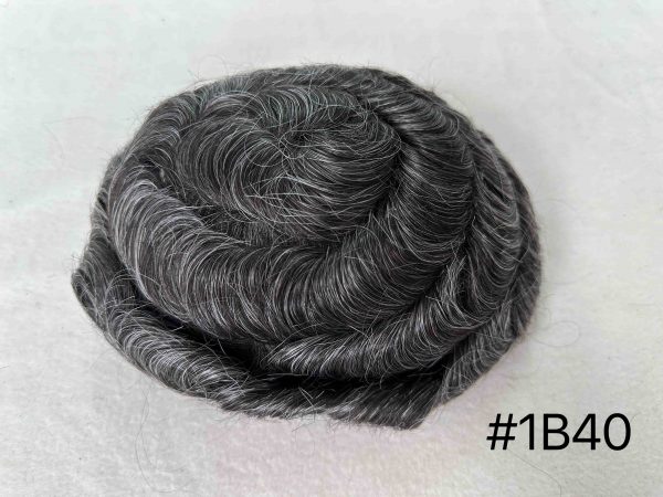 Thin PU skin #1B40 100%human hair toupee for man