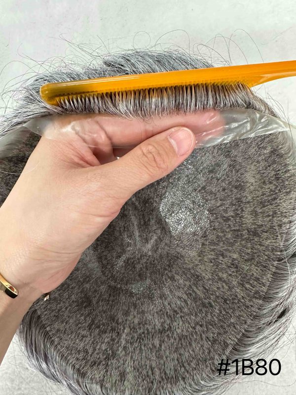 Thin PU skin100%human hair toupee for man - Image 2