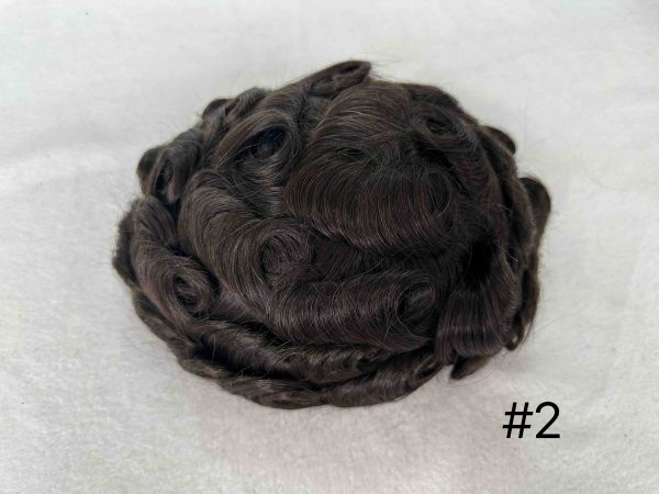 Thin PU skin #2 100%human hair toupee for man