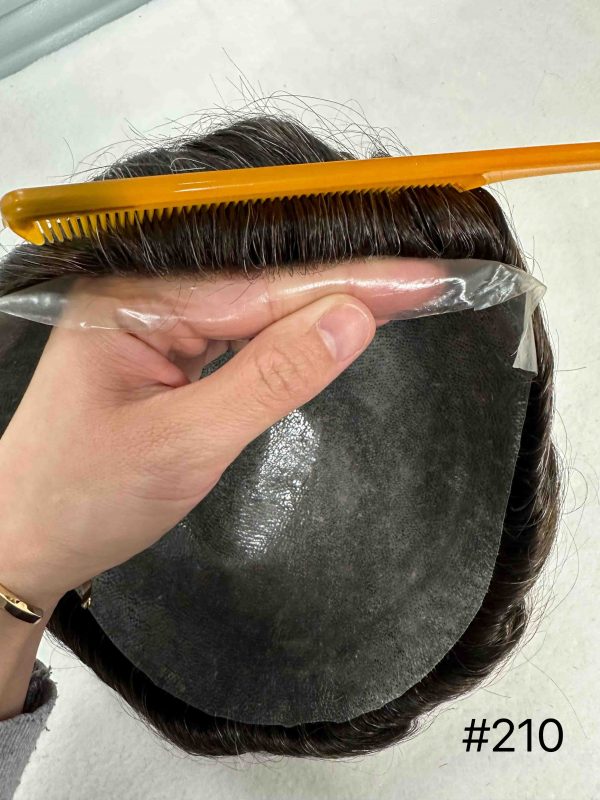 Thin PU skin #210 100%human hair toupee for man - Image 2