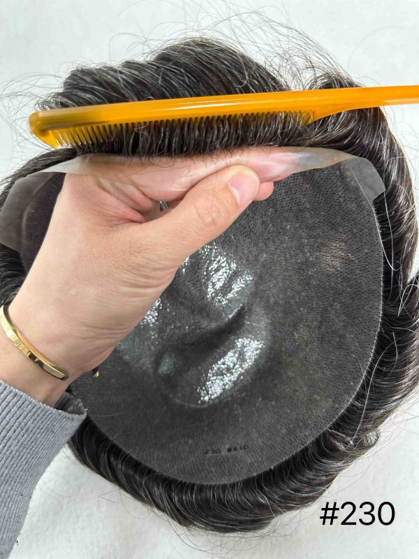 Thin PU skin #230 100%human hair toupee for man - Image 2