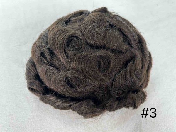 Thin PU skin #3  100%human hair toupee for man