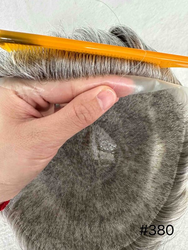Thin PU skin #380 100%human hair toupee for man - Image 2