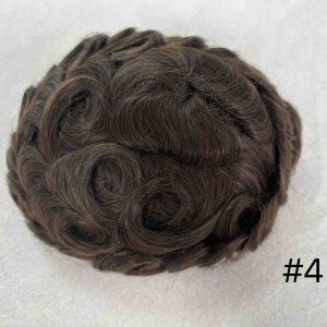 Thin PU skin #4 100%human hair toupee for man