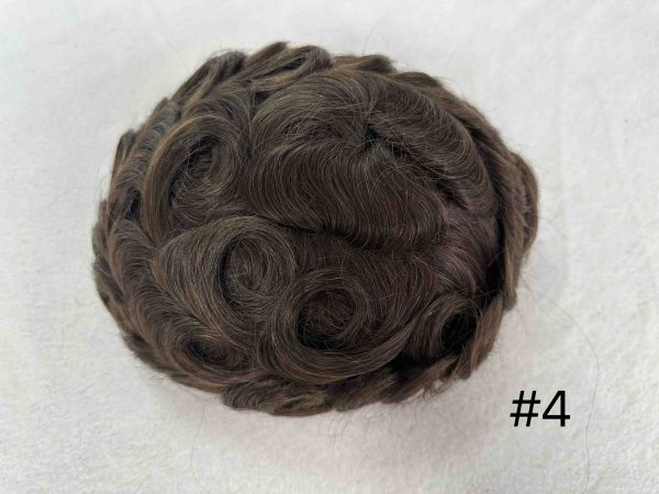 Thin PU skin #4 100%human hair toupee for man