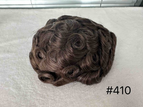 Thin PU skin #410 100%human hair toupee for man