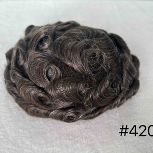 Thin PU skin #420 100%human hair toupee for man