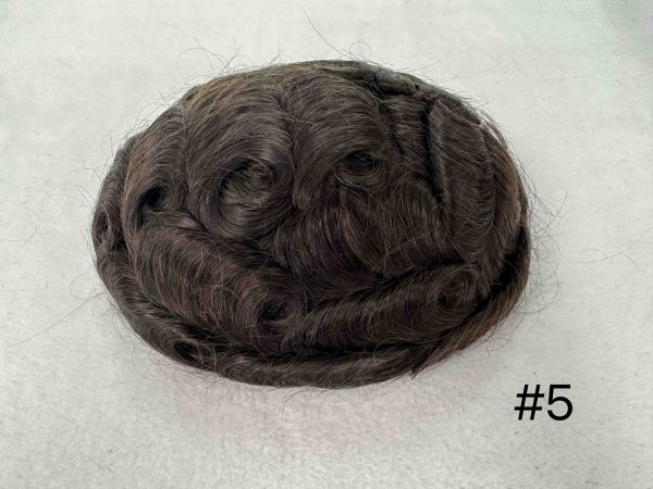 Thin PU skin #5 100%human hair toupee for man