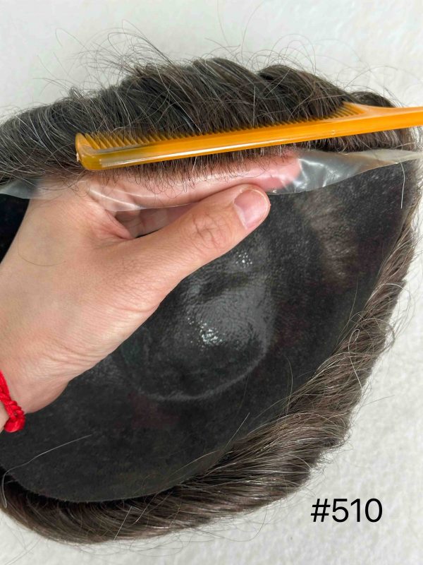 Thin PU skin #510 100%human hair toupee for man - Image 3