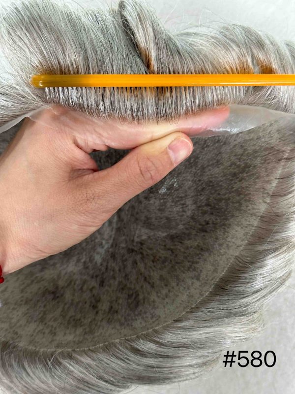 Thin PU skin #580 100%human hair toupee for man - Image 3