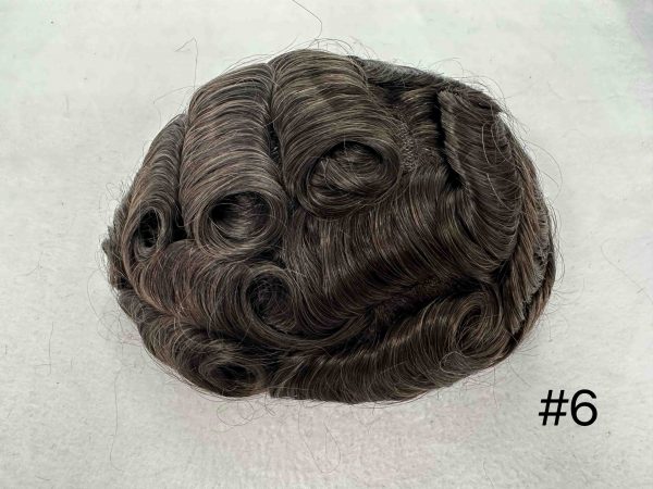 Thin PU skin #6 100%human hair toupee for man