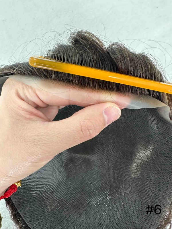 Thin PU skin #6 100%human hair toupee for man - Image 2