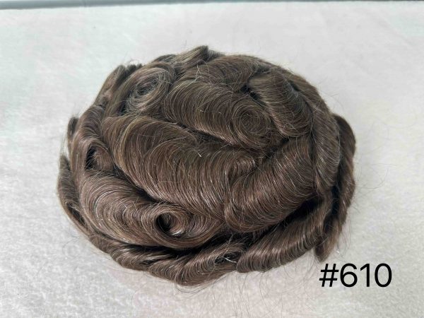 Thin PU skin #610 100%human hair toupee for man