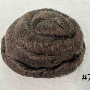 Thin PU skin #7 100%human hair toupee for man