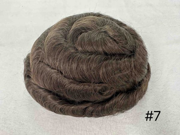 Thin PU skin #7 100%human hair toupee for man