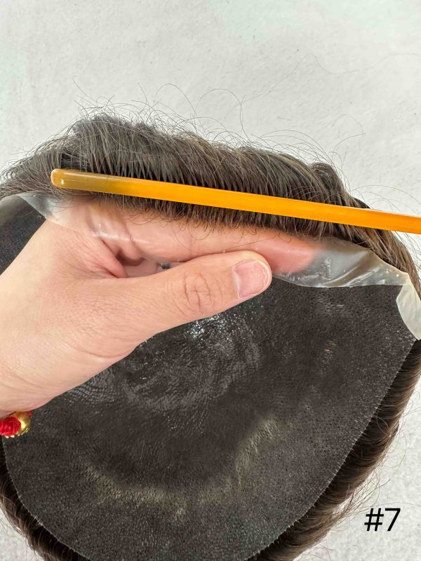 Thin PU skin #7 100%human hair toupee for man - Image 2