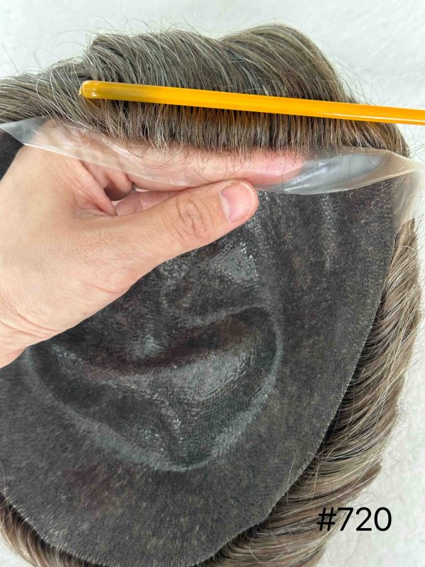 Thin PU skin #720 100%human hair toupee for man - Image 2